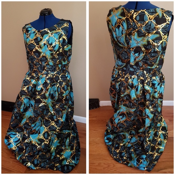 Sequins Ankara Dress Preorder - Picture 3 of 8